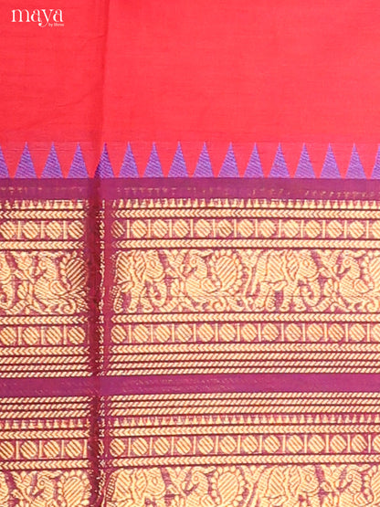 Red & Purple - chettinad top & dupatta combo