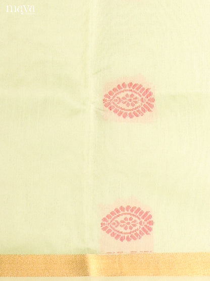Pista Green & Red - Semi rawsilk salwar