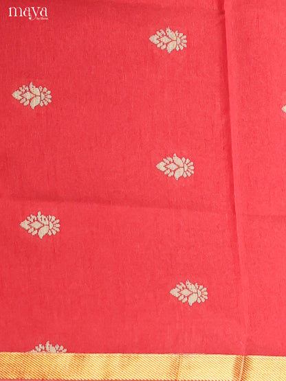 Red & PistaGreen - Semi rawsilk salwar