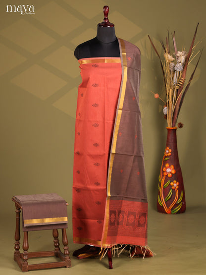 Red - Semi rawsilk salwar