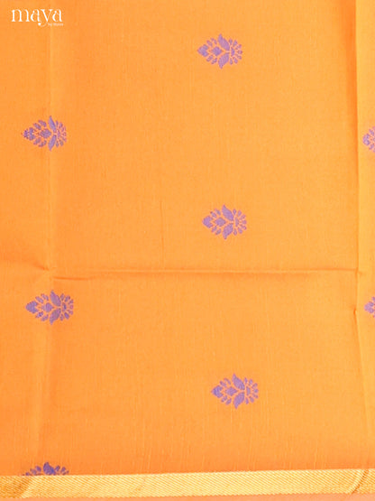 Orange & Blue - Semi rawsilk salwar