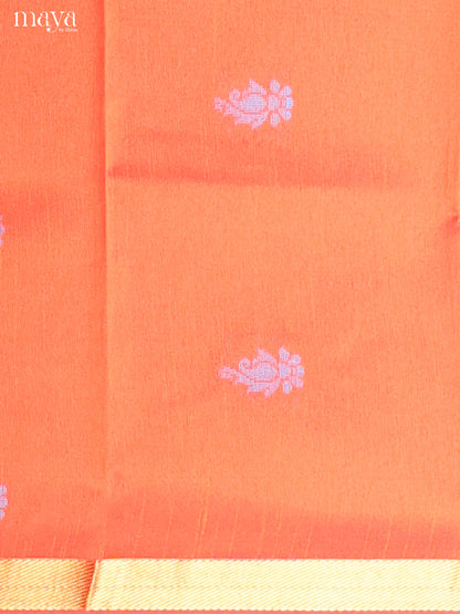 Orange & Blue - Semi rawsilk salwar