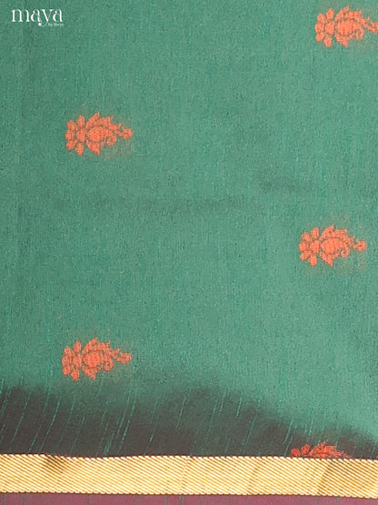 Green & Orange - Semi rawsilk salwar