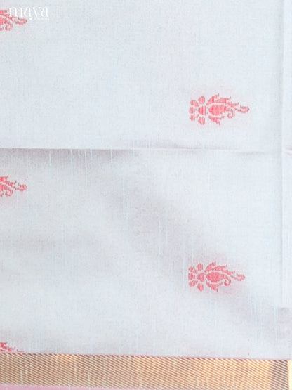 Grey & Red - Semi rawsilk salwar