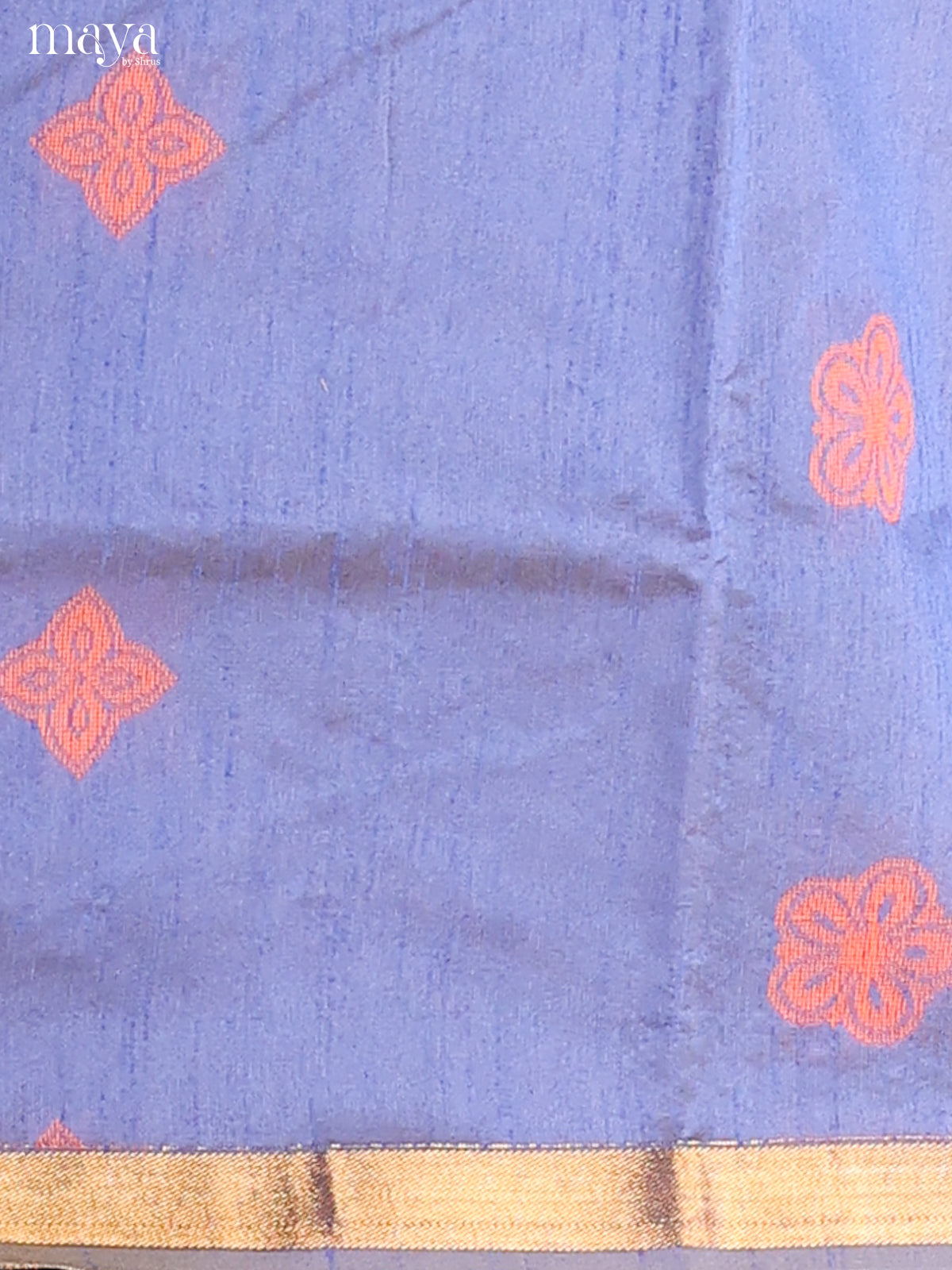 Purple & Orange - Semi rawsilk salwar