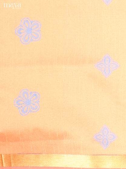 Peach & Purple - Semi rawsilk salwar