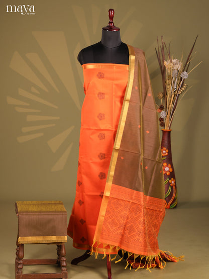 Orange  - Semi rawsilk salwar