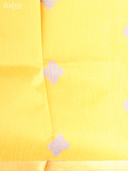 Yellow & Blue - Semi rawsilk salwar