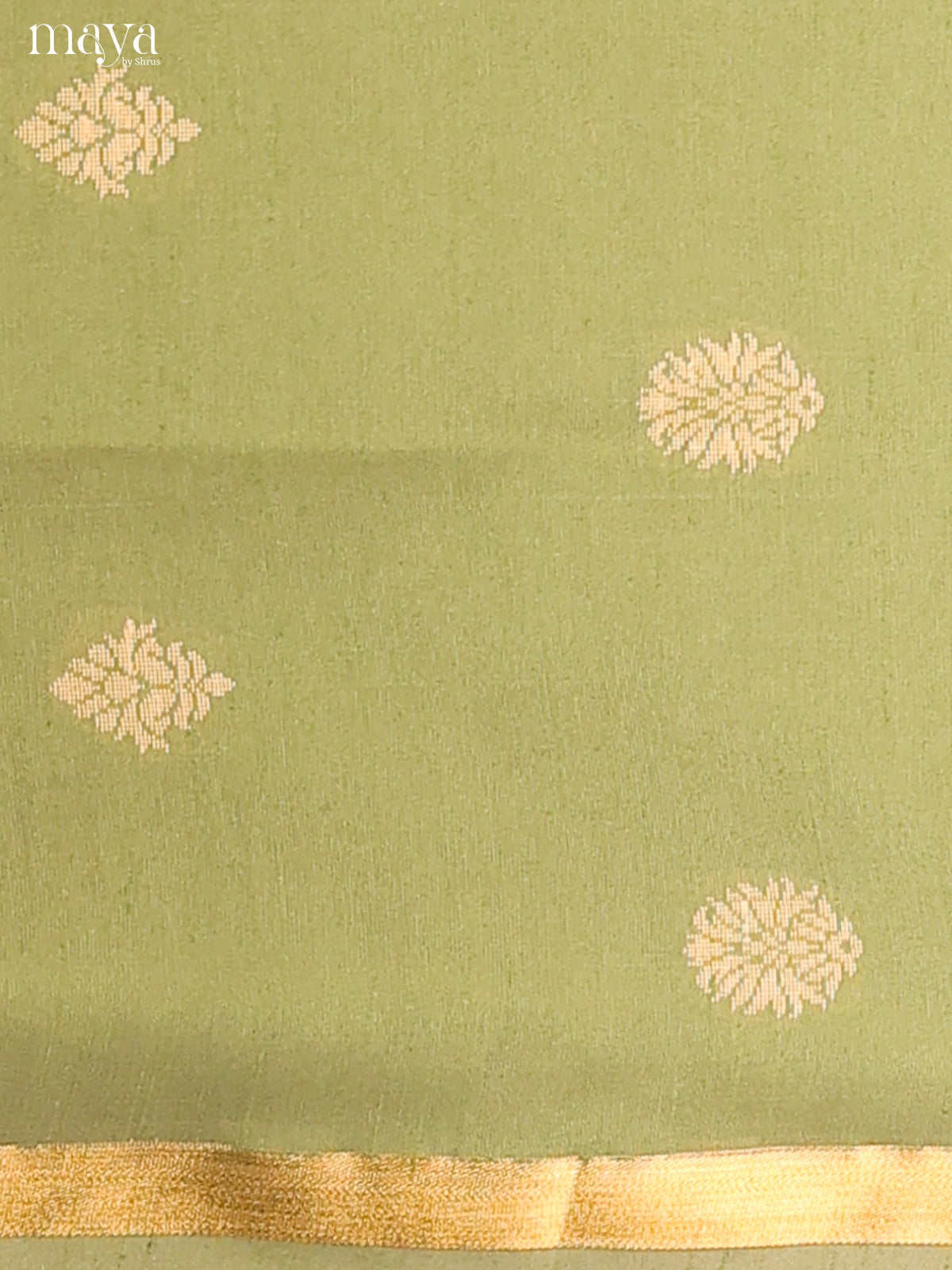 Green & Cream - Semi rawsilk salwar