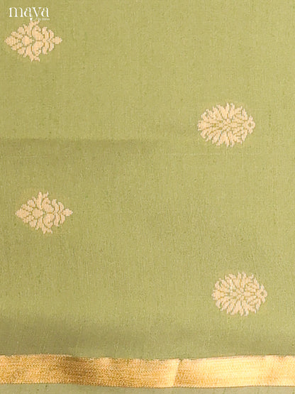 Green & Cream - Semi rawsilk salwar