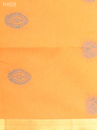Peach & Green - Semi rawsilk salwar
