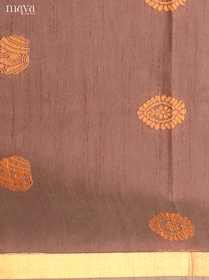 Grey & Peach - Semi rawsilk salwar