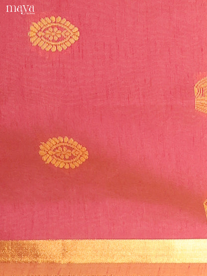 Maroon & Yellow - Semi rawsilk salwar