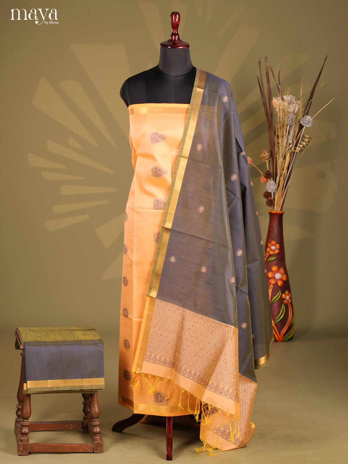 Peach - Semi rawsilk salwar