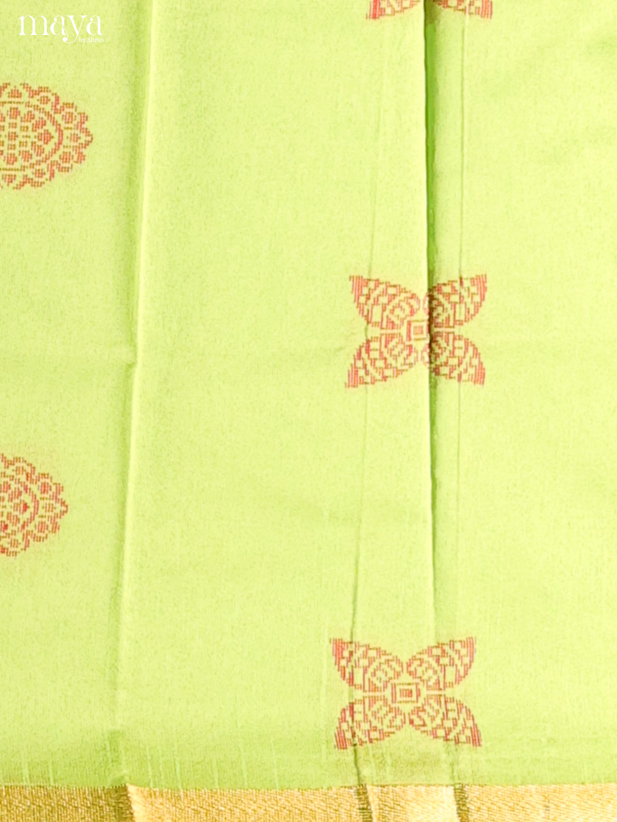 Green & Red - Semi rawsilk salwar