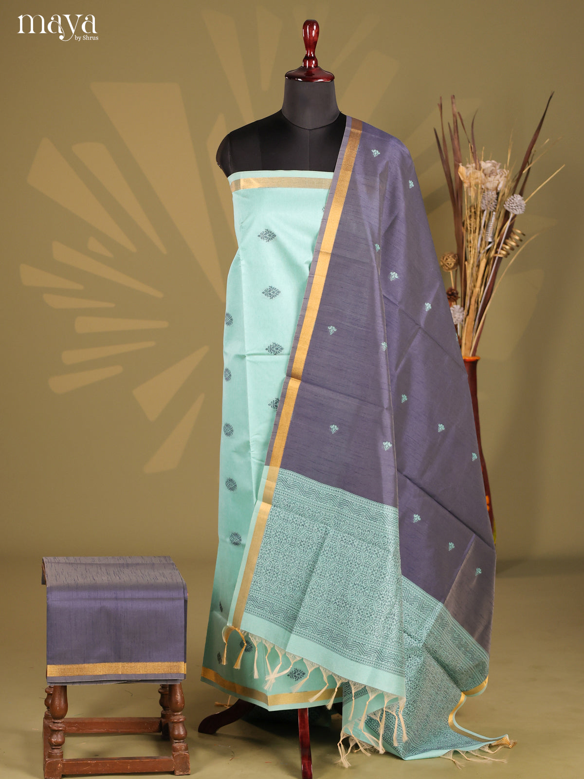 Pastel Green  - Semi rawsilk salwar