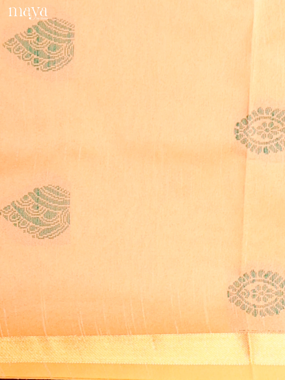 Peach & Green - Semi rawsilk salwar