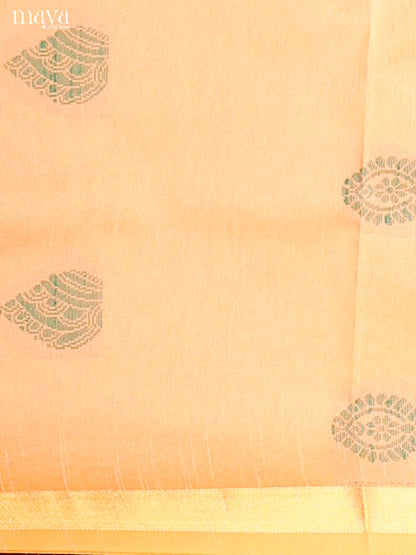 Peach & Green - Semi rawsilk salwar