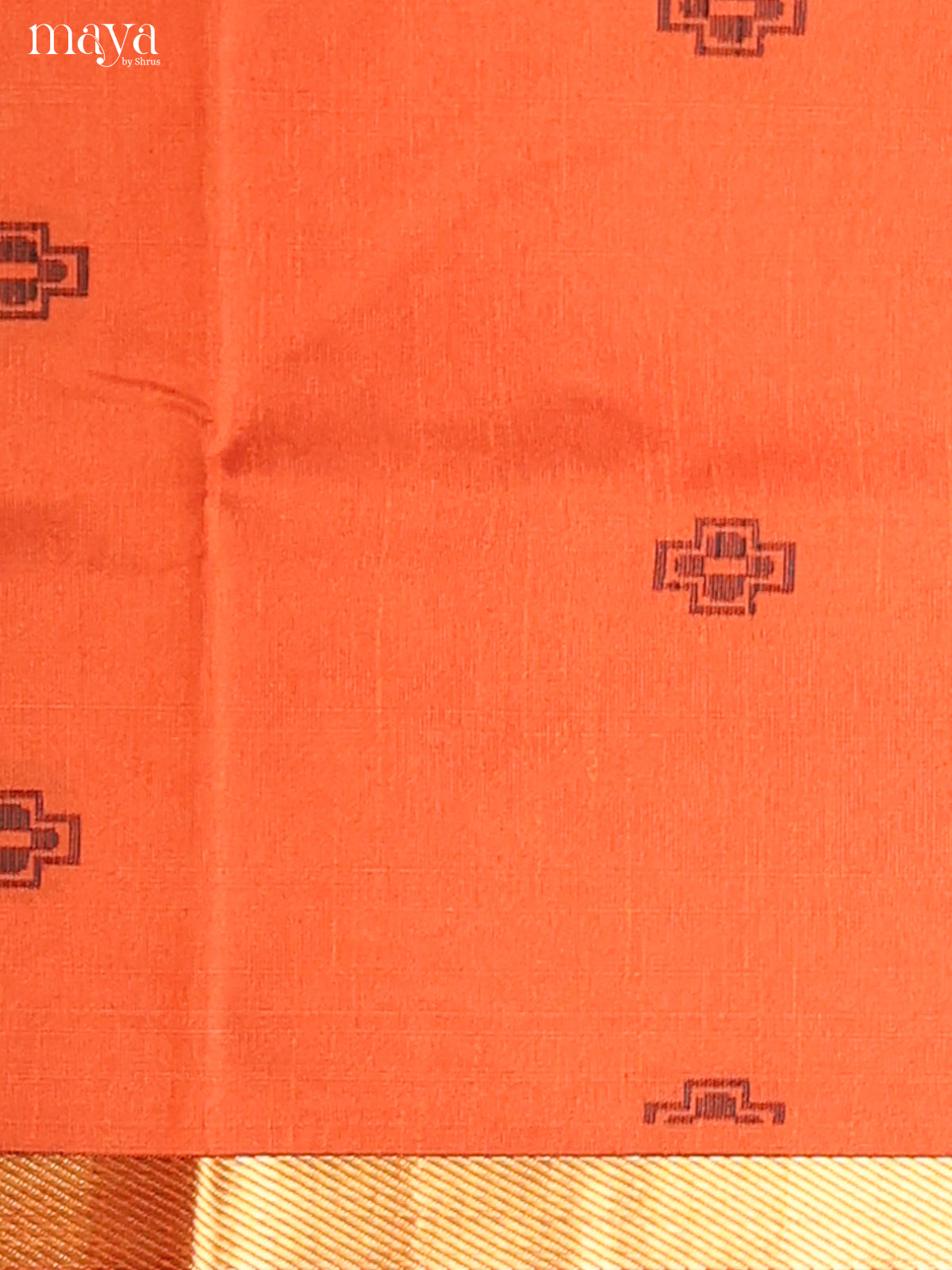 Orange & Black- Semi rawsilk salwar