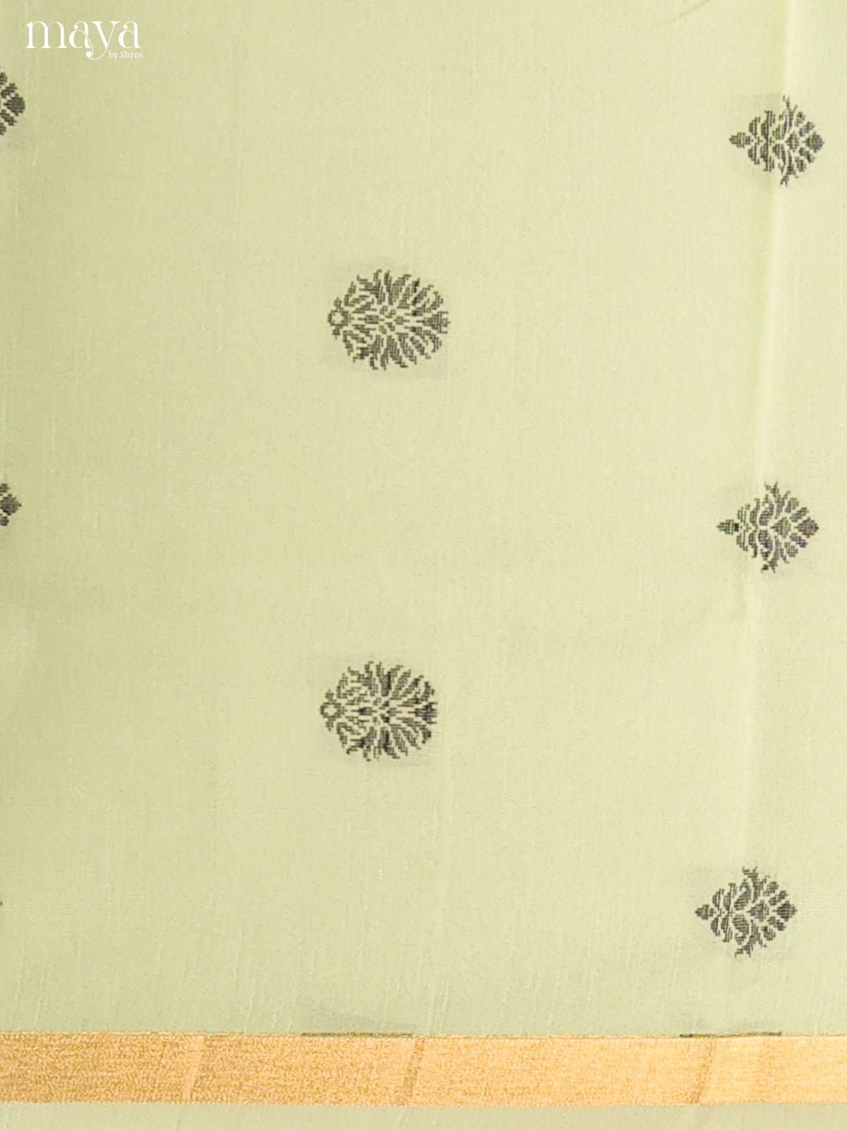 Pista Green & Black - Semi rawsilk salwar