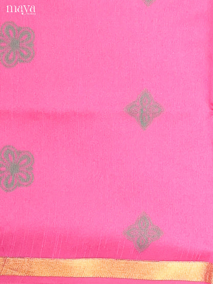Pink & Green - Semi rawsilk salwar