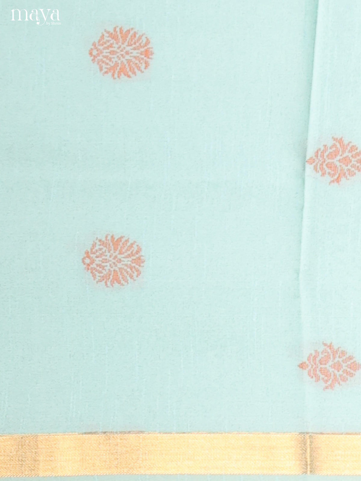 Pastel Blue & Light Brown - Semi rawsilk salwar