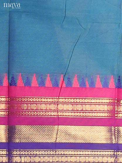 Blue & Pink- chettinad top & dupatta combo