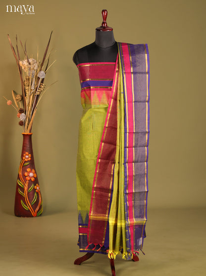 Green & Blue - chettinad top & dupatta combo