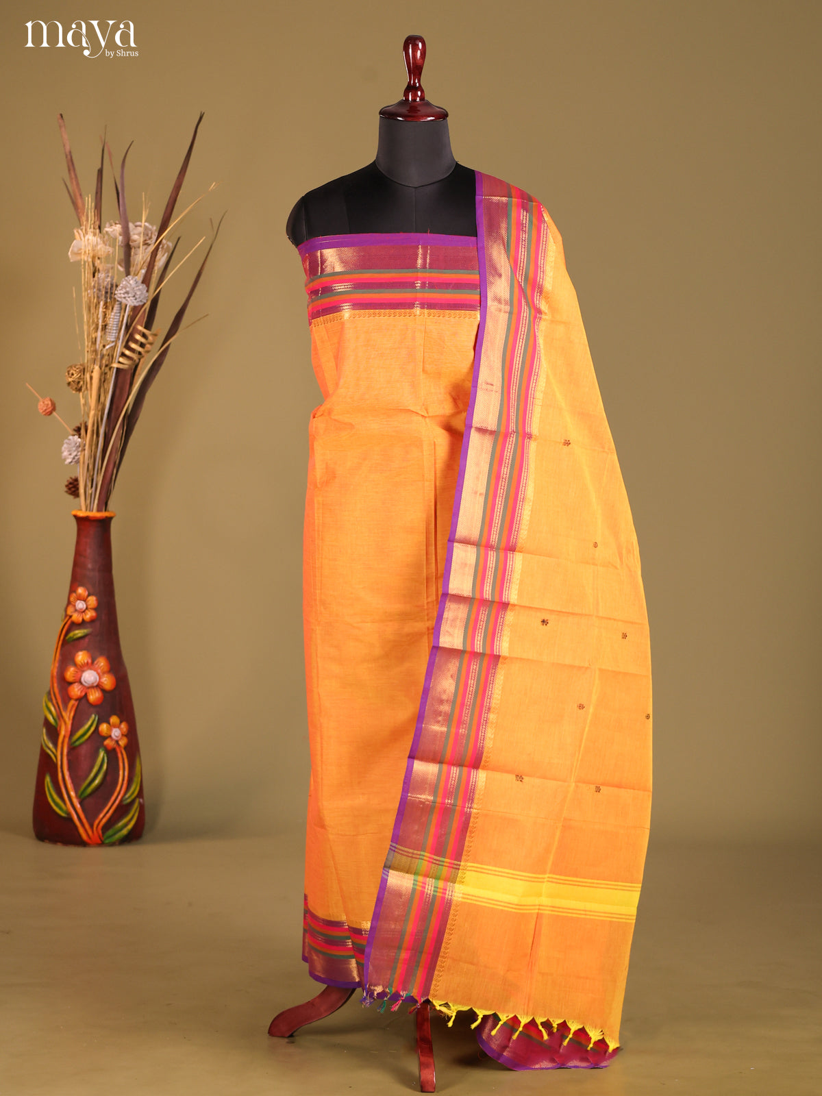 MDG25002-chettinad top & dupatta combo