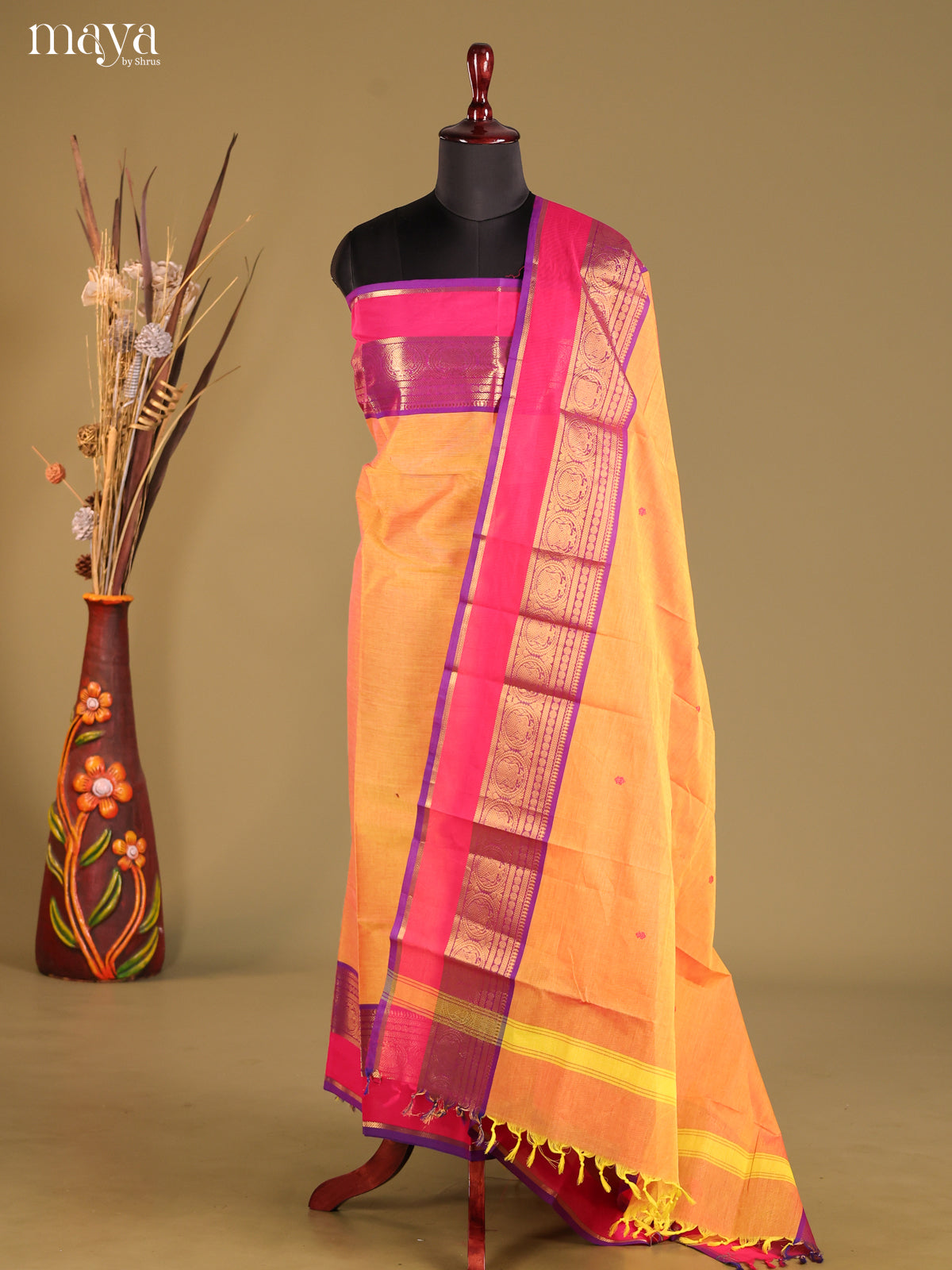 MDG25008-chettinad top & dupatta combo