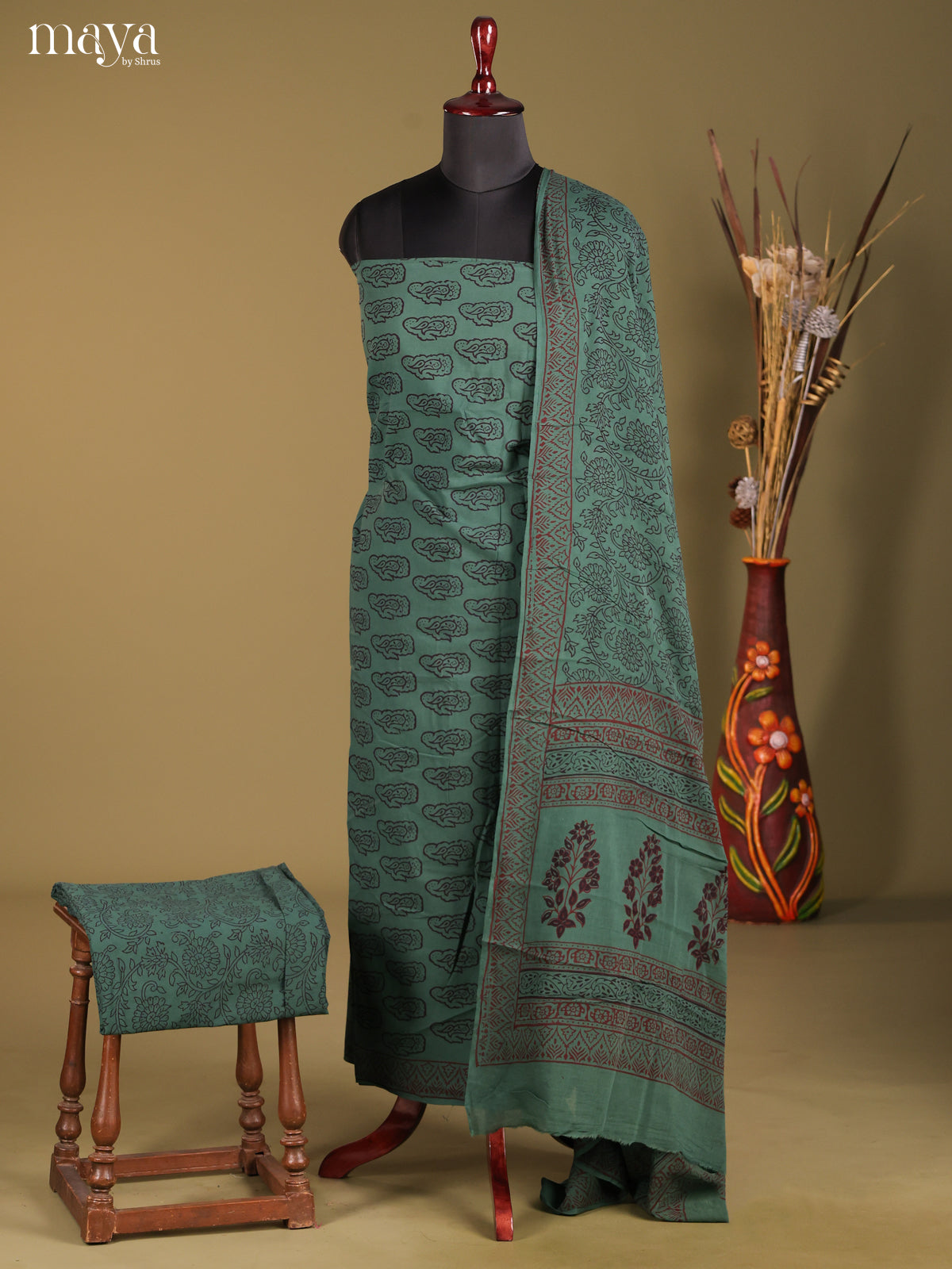 MDG28003-Bagh Cotton Salwar Unstich