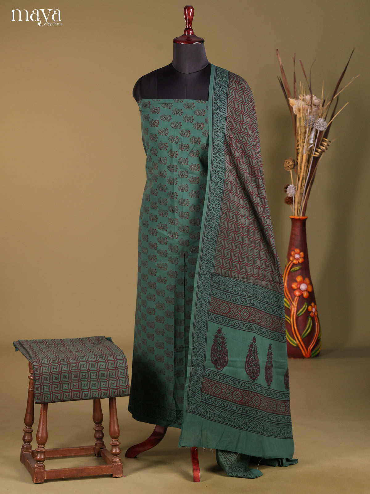 MDG28004-Bagh Cotton Salwar Unstich