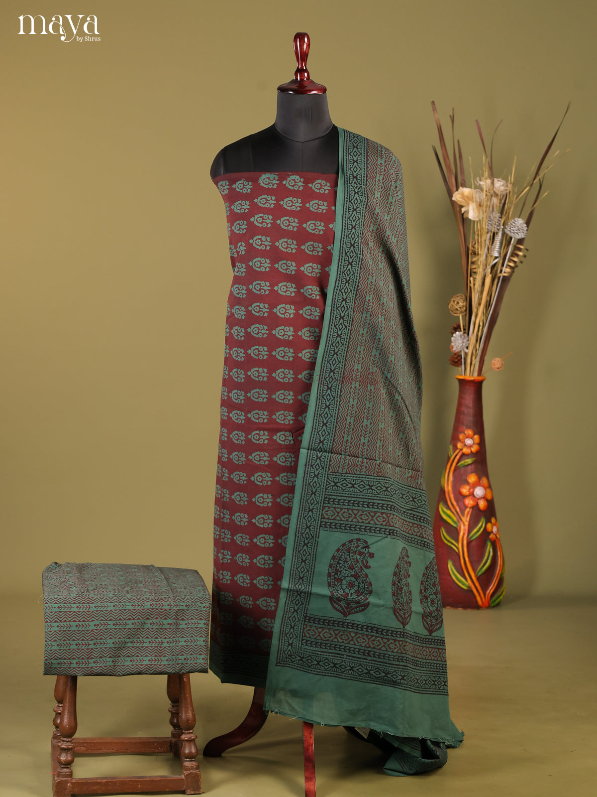 MDG28005-Bagh Cotton Salwar Unstich