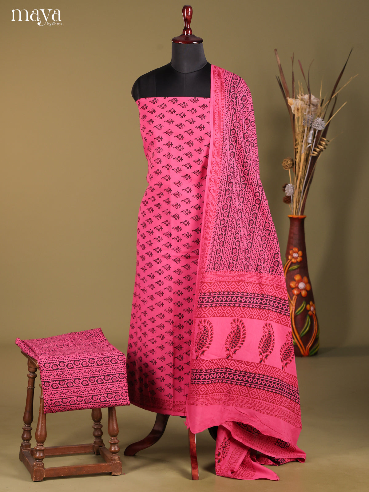 MDG28007-Bagh Cotton Salwar Unstich