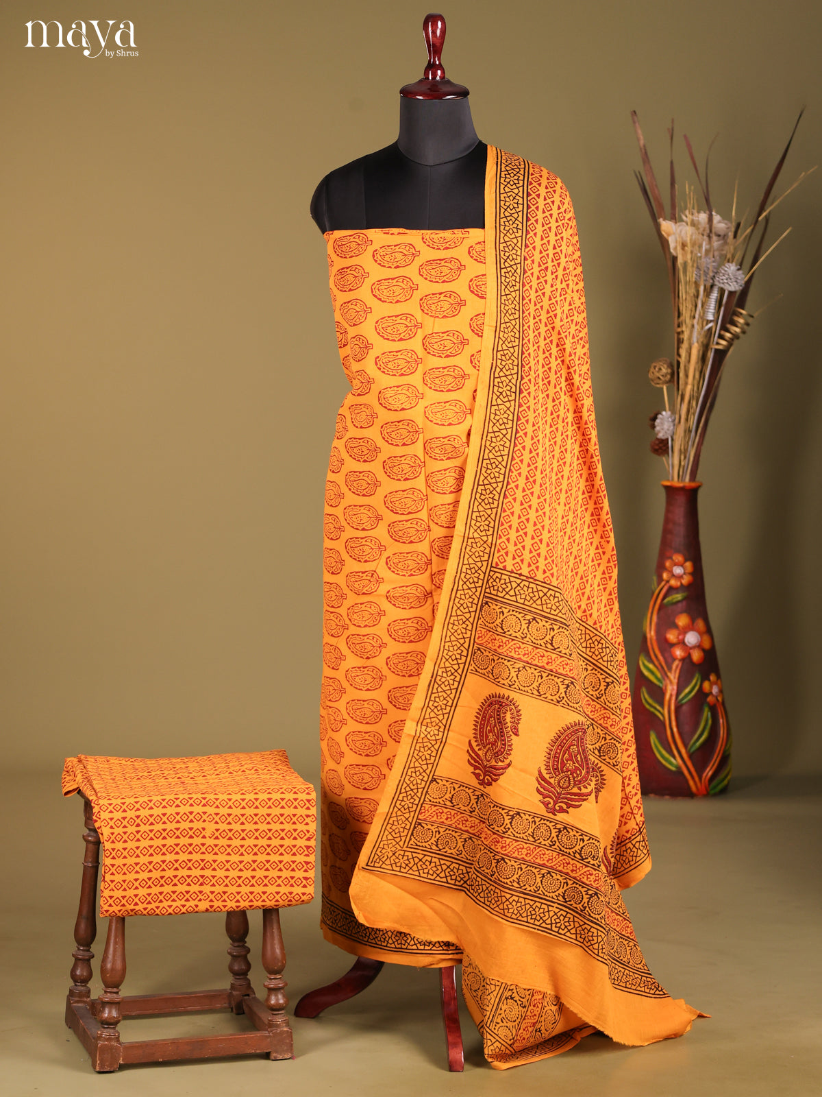 MDG28010-Bagh Cotton Salwar Unstich