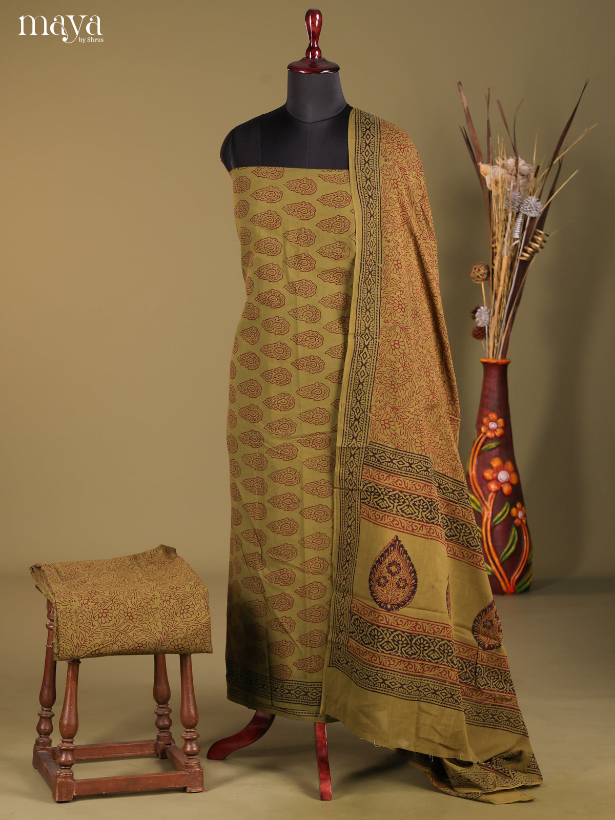 MDG28015-Bagh Cotton Salwar Unstich