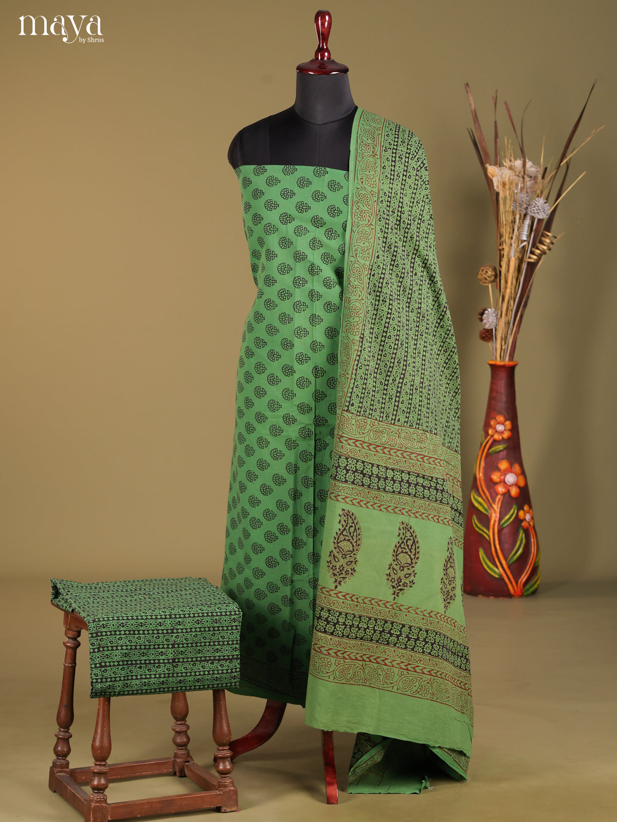 MDG28018-Bagh Cotton Salwar Unstich