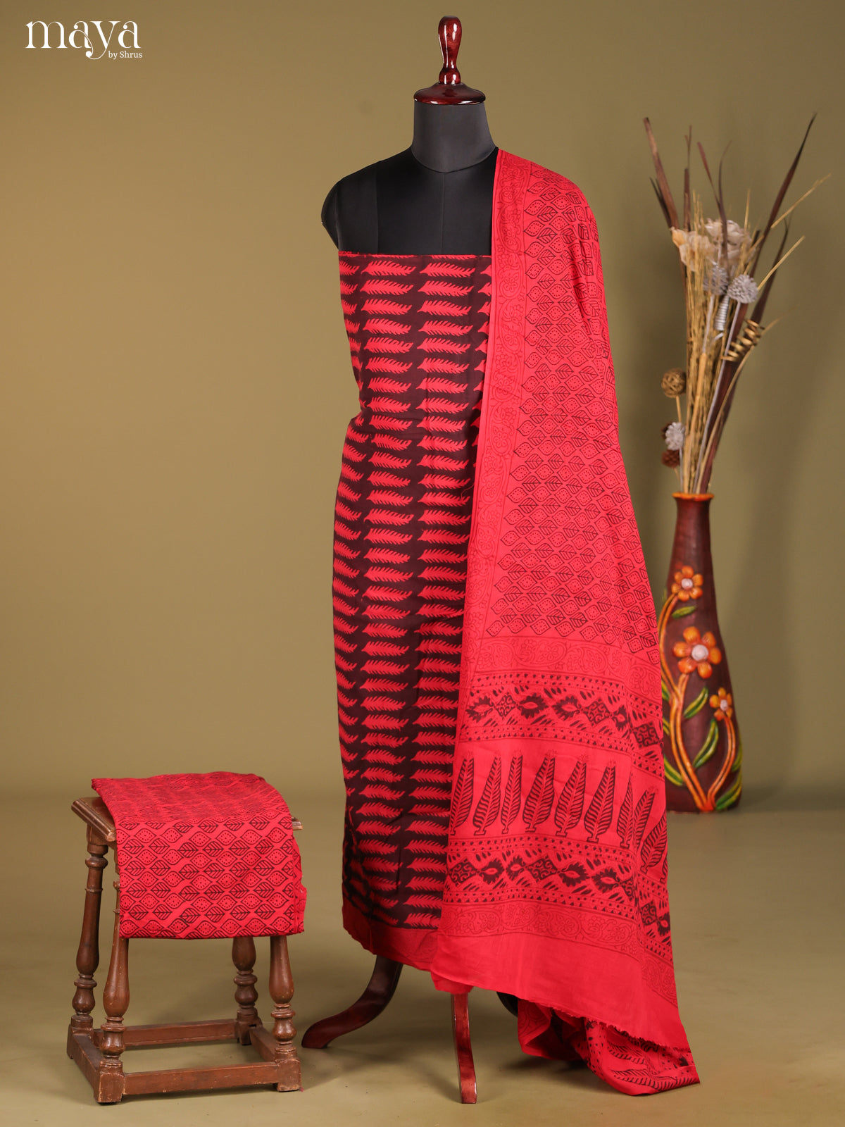 MDG28020-Bagh Cotton Salwar Unstich