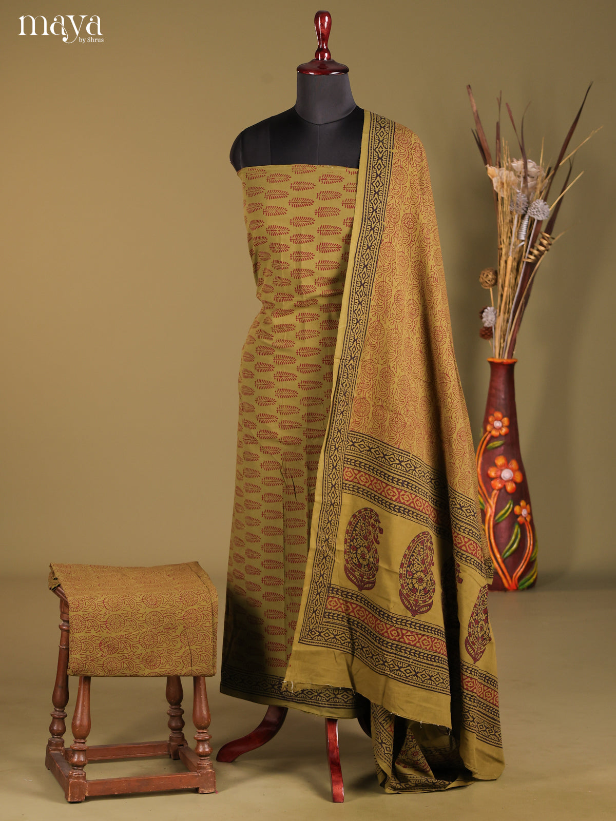 MDG28022-Bagh Cotton Salwar Unstich