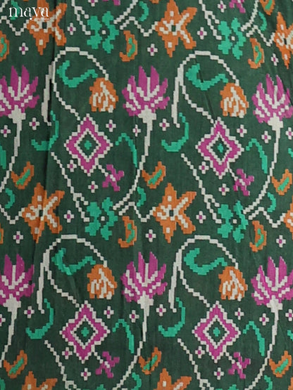 Green & Purple-Semi patola salwar unstitch