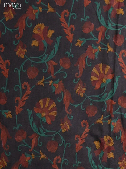 Black & Maroon-Semi patola salwar unstitch