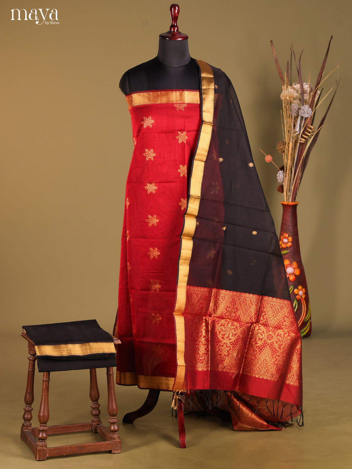 MDH02025-Semi silkcotton salwar unstitch