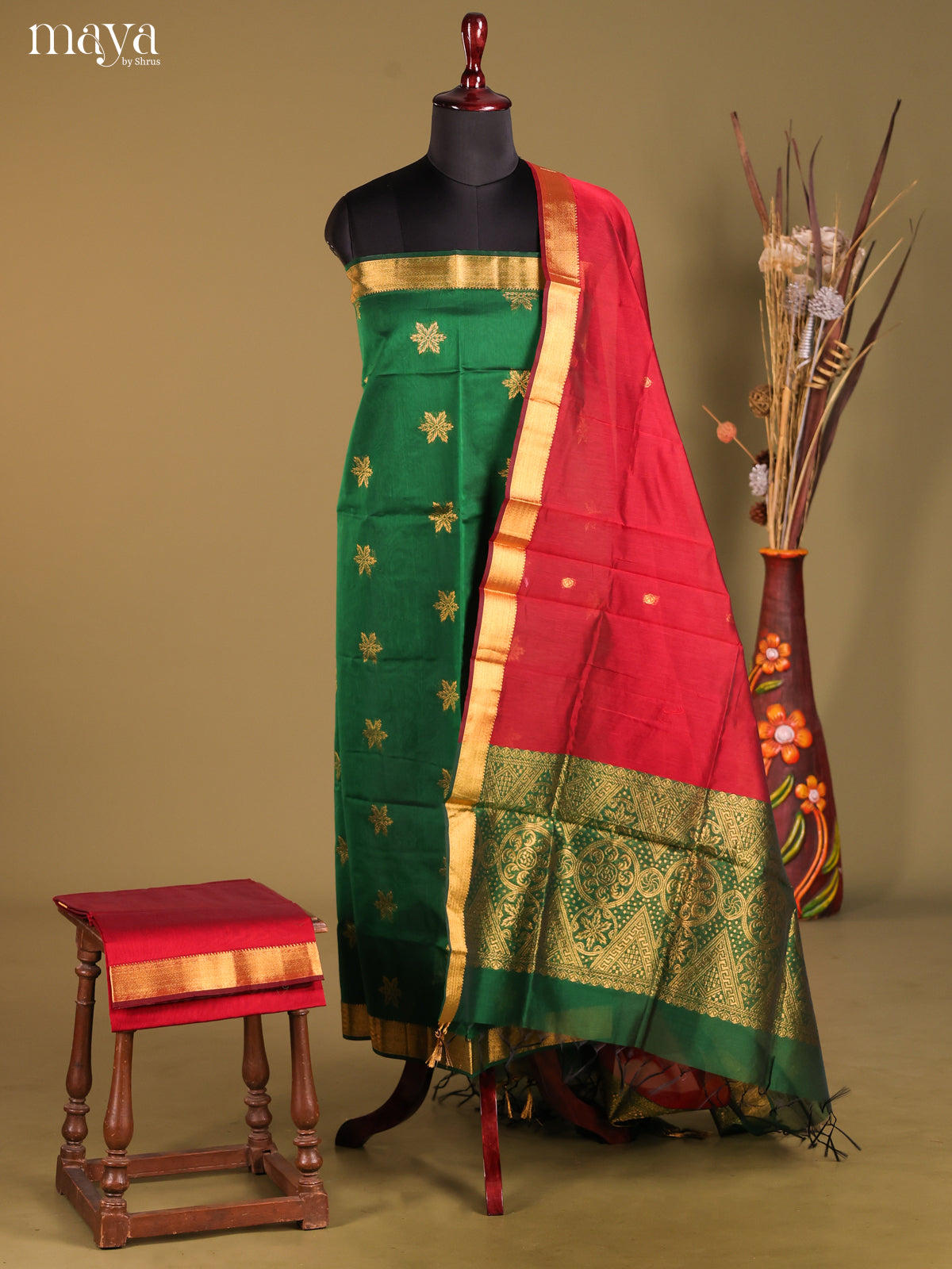 MDH02026-Semi silkcotton salwar unstitch
