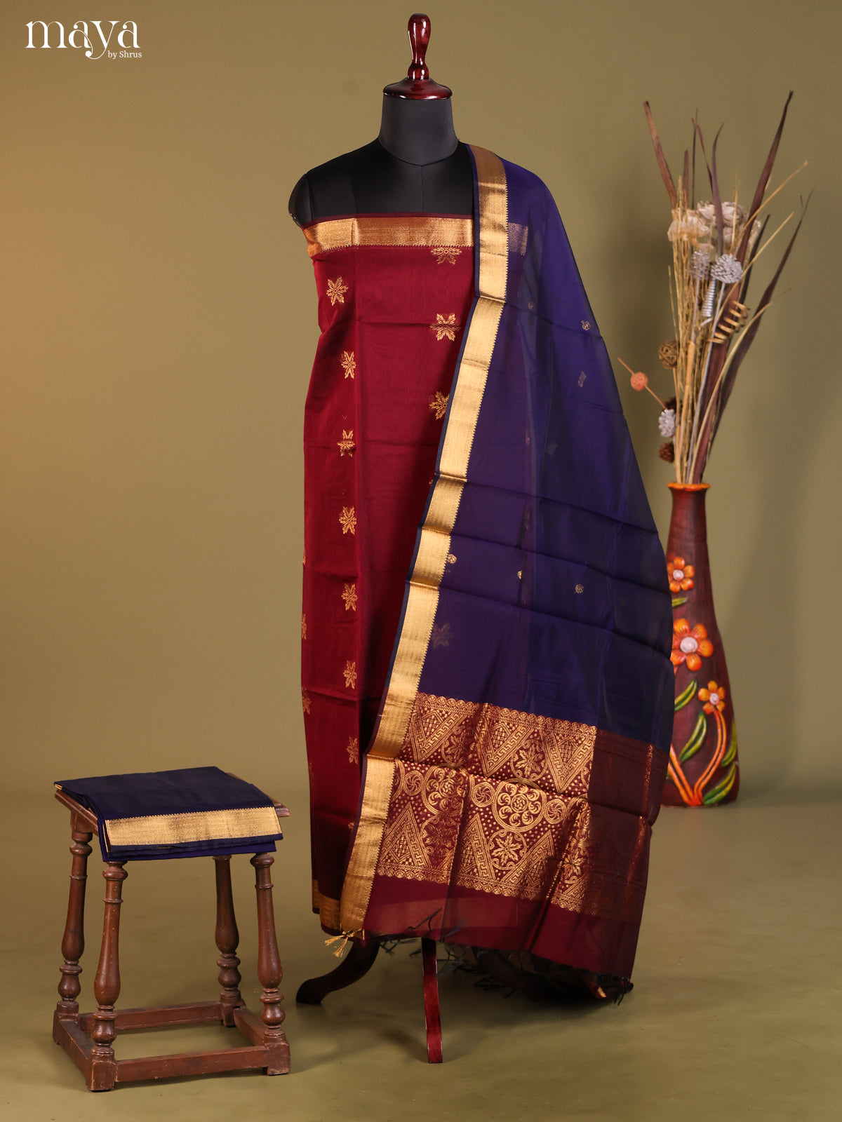 MDH02028-Semi silkcotton salwar unstitch