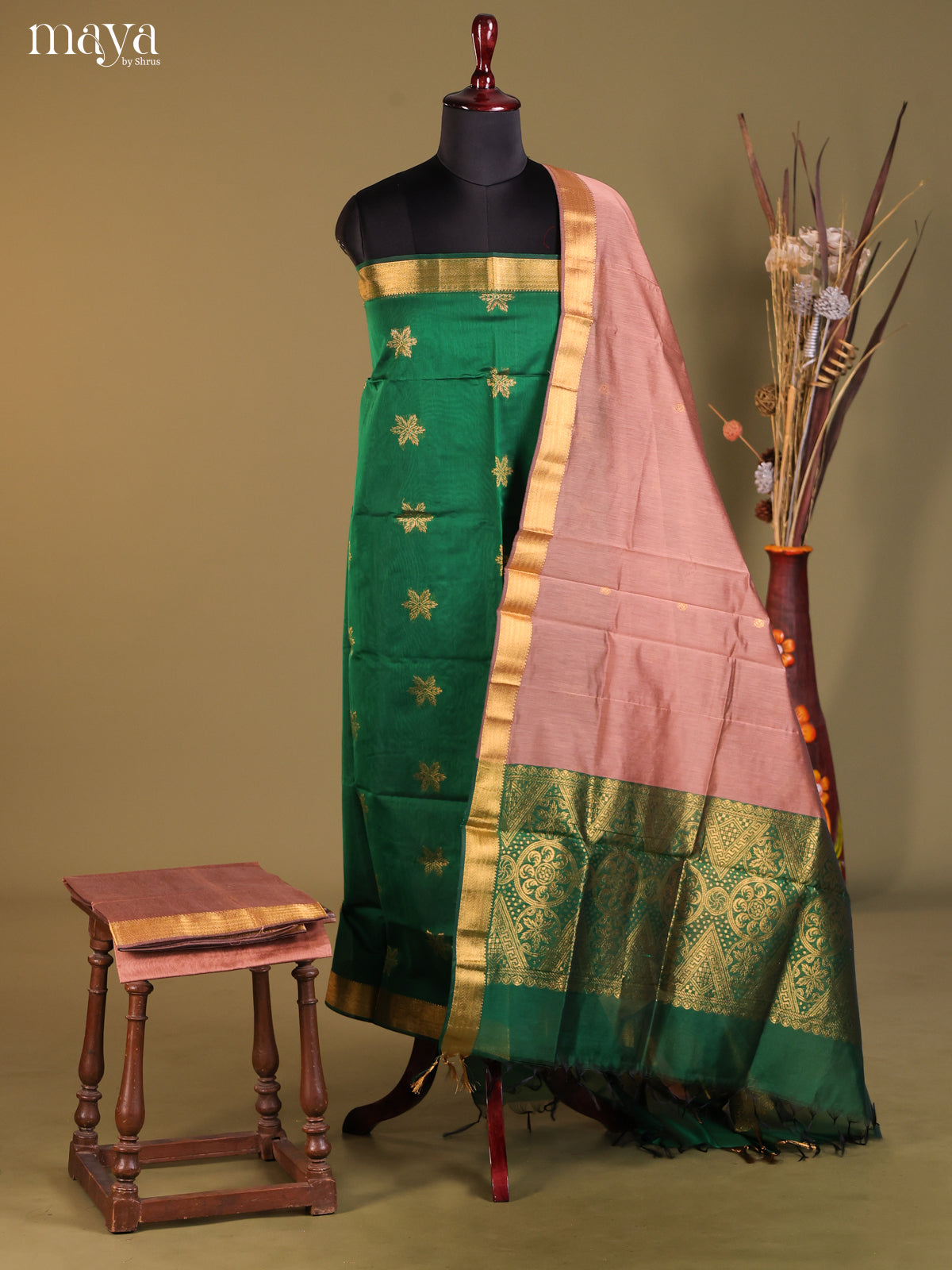 MDH02030-Semi silkcotton salwar unstitch
