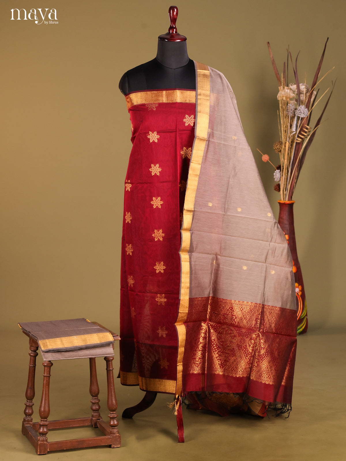 MDH02033-Semi silkcotton salwar unstitch