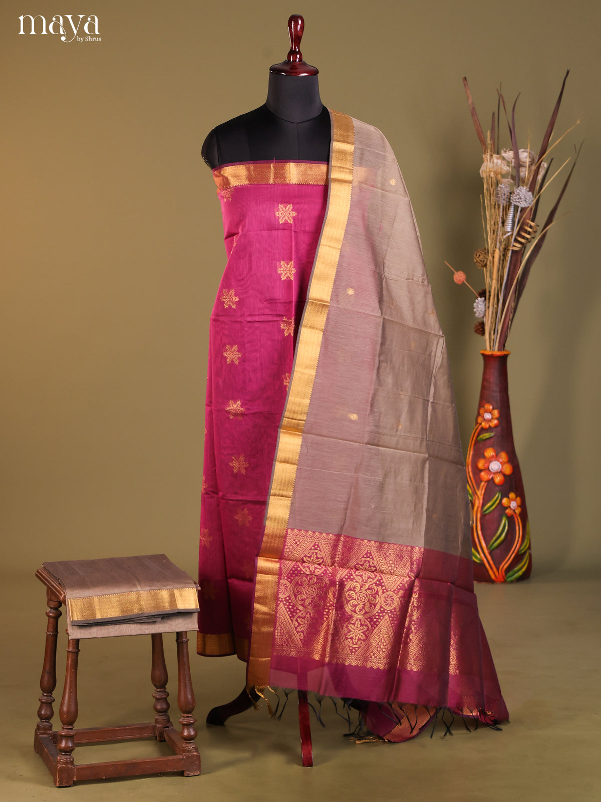 MDH02038-Semi silkcotton salwar unstitch