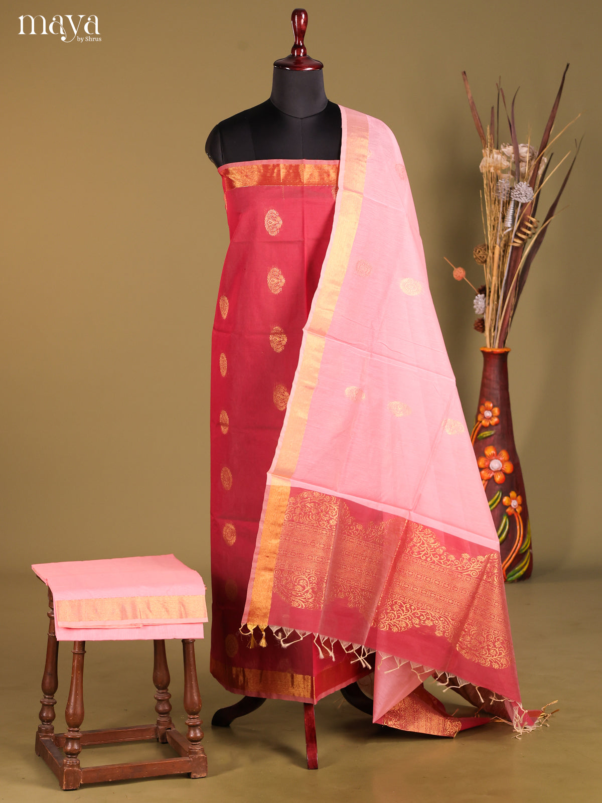 MDH02064-Semi silkcotton salwar unstitch