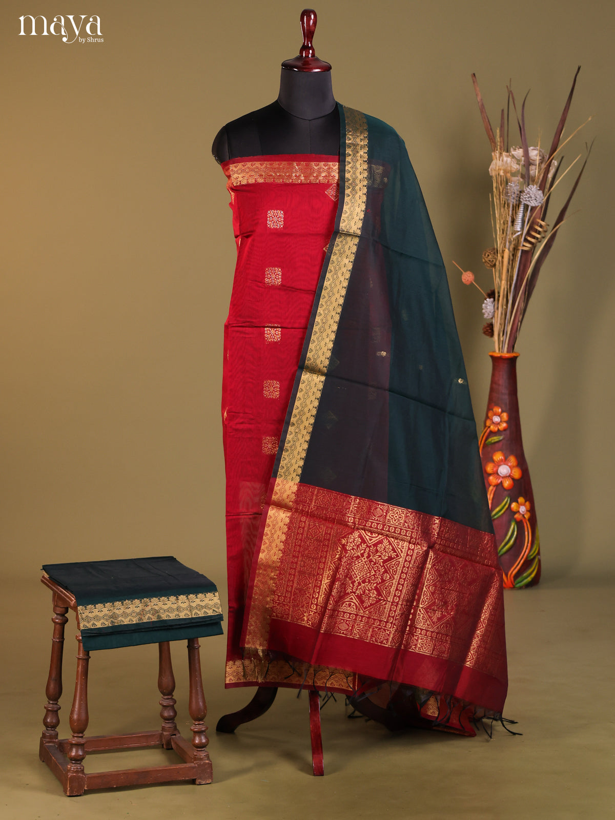MDH02068-Semi silkcotton salwar unstitch