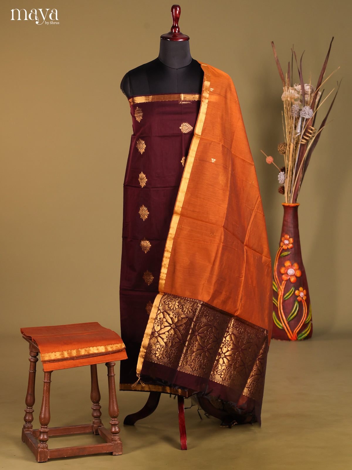 MDH02070-Semi silkcotton salwar unstitch